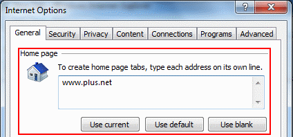 Enter the homepage address you want to use and click OK.
