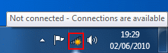 Click the wireless connection icon.