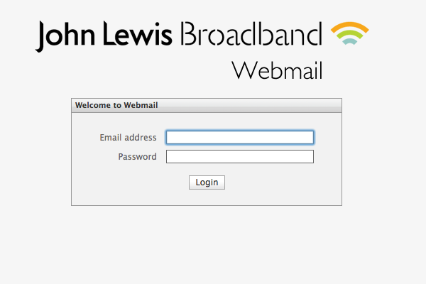 The webmail login page